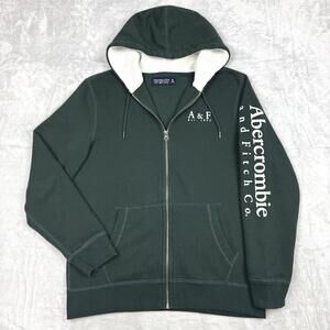 Abercrombie & Fitch Men's Green Hoodie